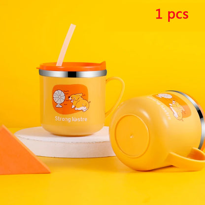 Gobelet à paille pour enfants | 250 ml, en acier inoxydable, antichoc et sans danger pour les tout-petits