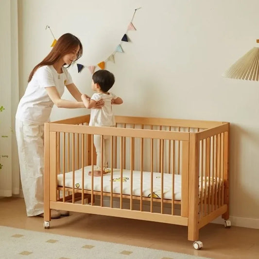 Convertible Baby Bassinet – Guardrail & Rolling Design