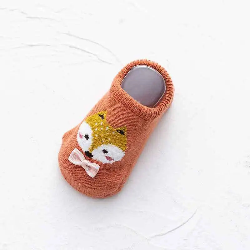 Chaussettes bébé chaudes et antidérapantes – Imprimé animal et éponge douce