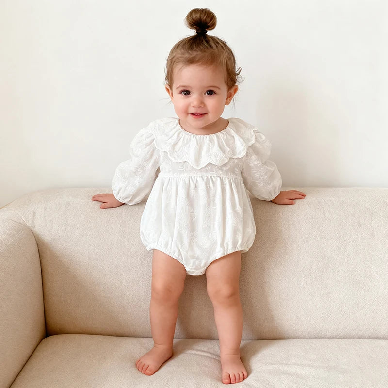 Long Sleeve Cotton Jumpsuit for Baby Girls