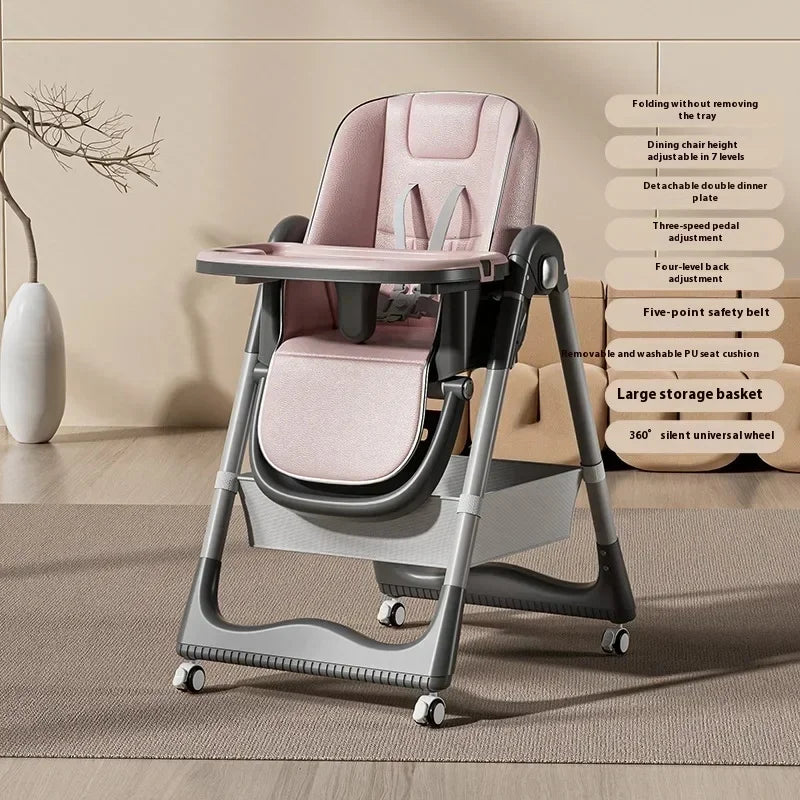 Chaise haute pliable pour bébé – Siège repas et siège de sol multifonctionnel pour enfants