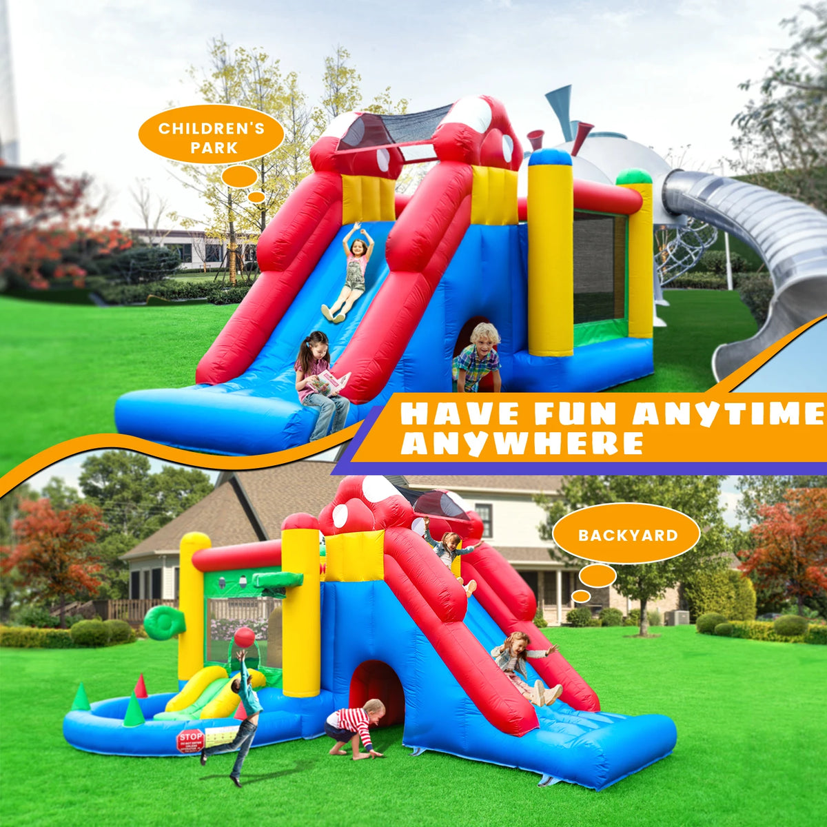 KING Double Water Slide & Ball Pool for Kids