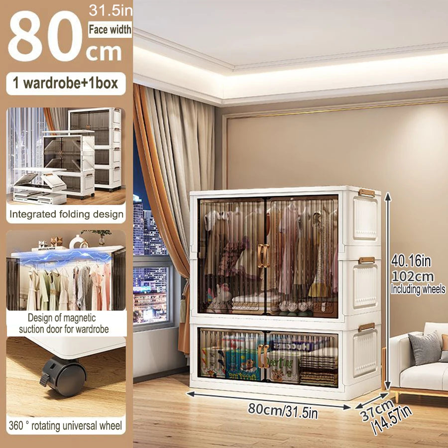 Home Storage Cabinet – Foldable Wardrobe Organizer