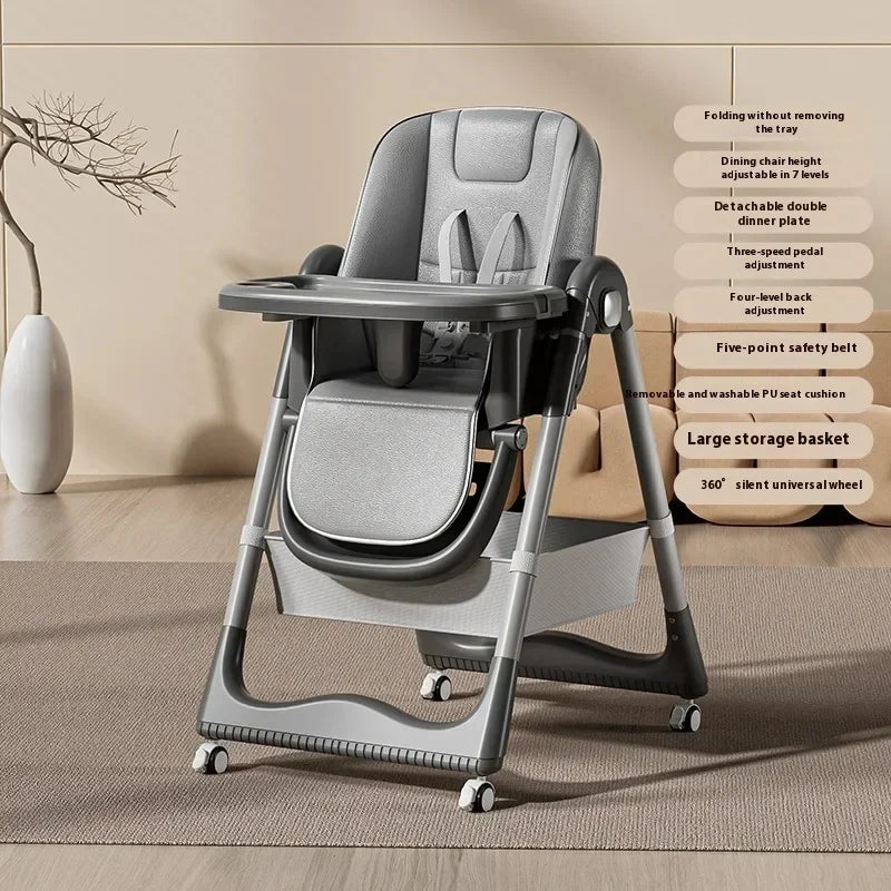 Chaise haute pliable pour bébé – Siège repas et siège de sol multifonctionnel pour enfants