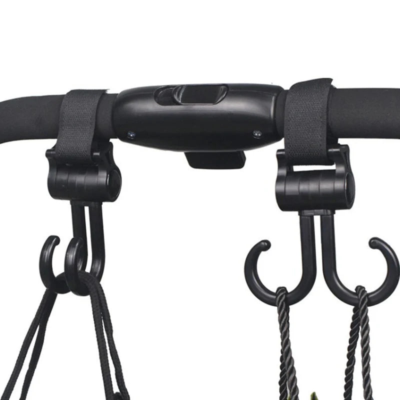 Double Hook Baby Stroller Hanger – 360° Rotatable Cart Hook