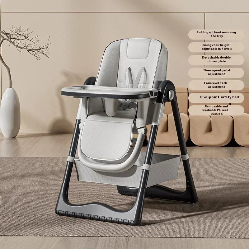 Chaise haute pliable pour bébé – Siège repas et siège de sol multifonctionnel pour enfants