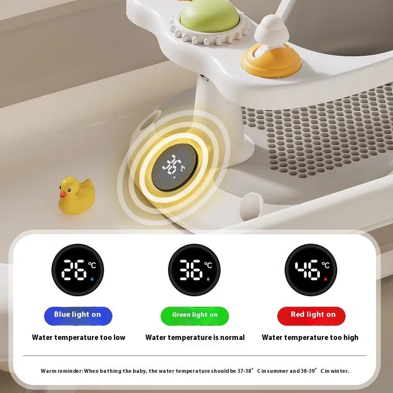 Siège de bain pliable pour bébé – Tapis souple avec ventouses