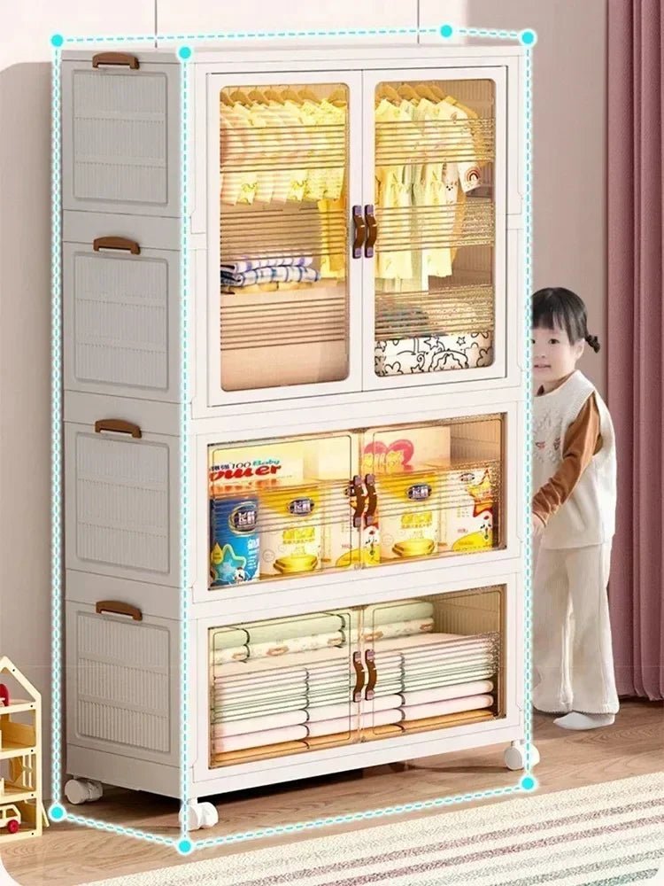 Organisateur de garde-robe pour bébé – Bacs à vêtements pliables et transparents