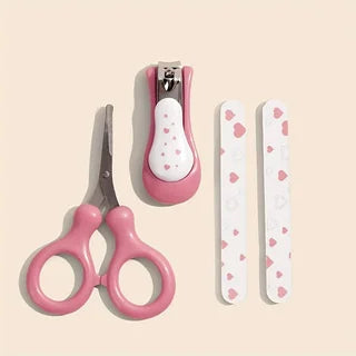 Ensemble de soins pour bébé 4 pièces : coupe-ongles avec capuchon, limes à ongles, ciseaux