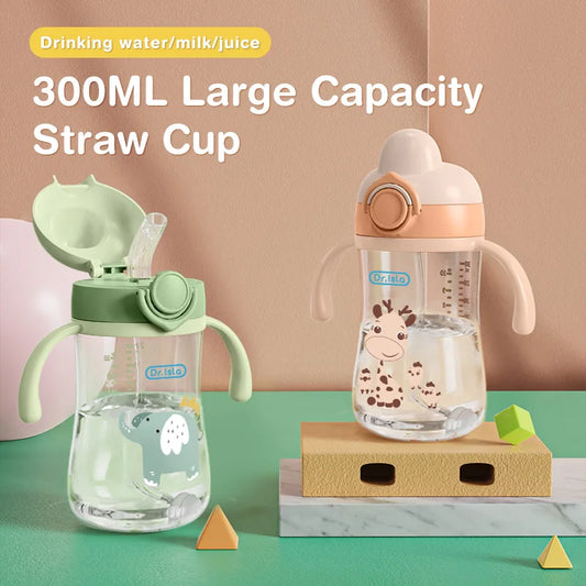 Gobelet d'apprentissage portable pour bébé de 300 ml – avec paille, sans BPA, pour apprendre à boire