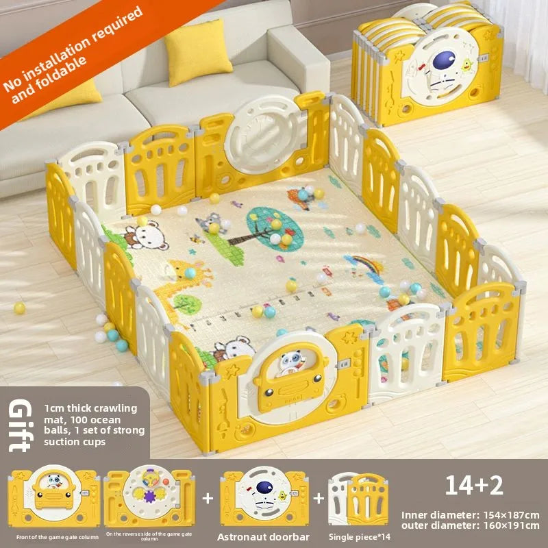 Foldable Baby Playpen with Crawling Mat – Safe & Ready to Use