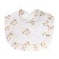 Bavoir bébé en coton à volants imprimé fleurs – Ajustable et doux