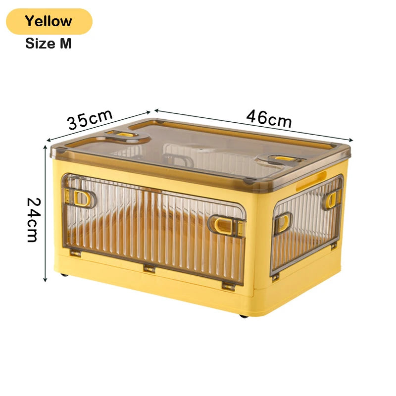 Boîte de rangement pliable BGRORIO – Modèle à roulettes et empilable