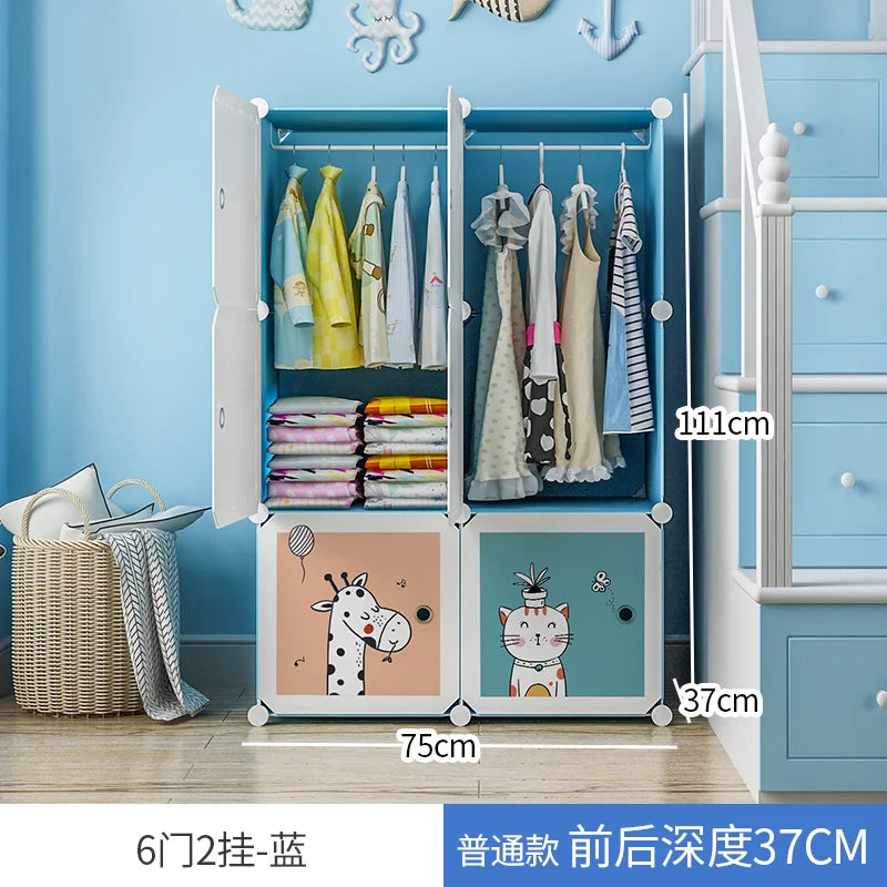 Armoire enfant en plastique – Étagères cubiques et rangement pour vêtements