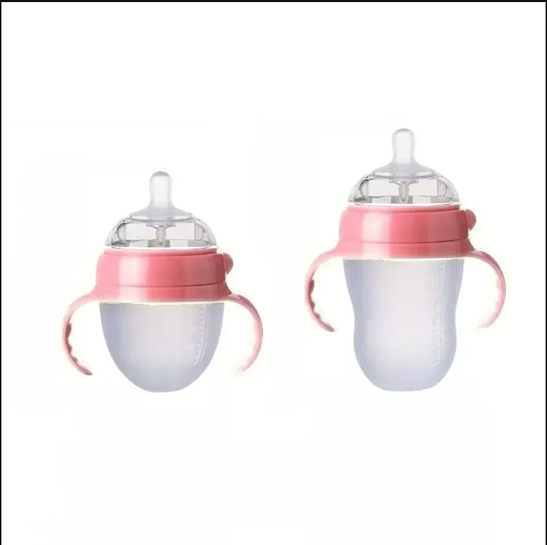 Silicone Nano Baby Bottle – 150/250ml, Handle, Anti-Choking, for 0–9 Months