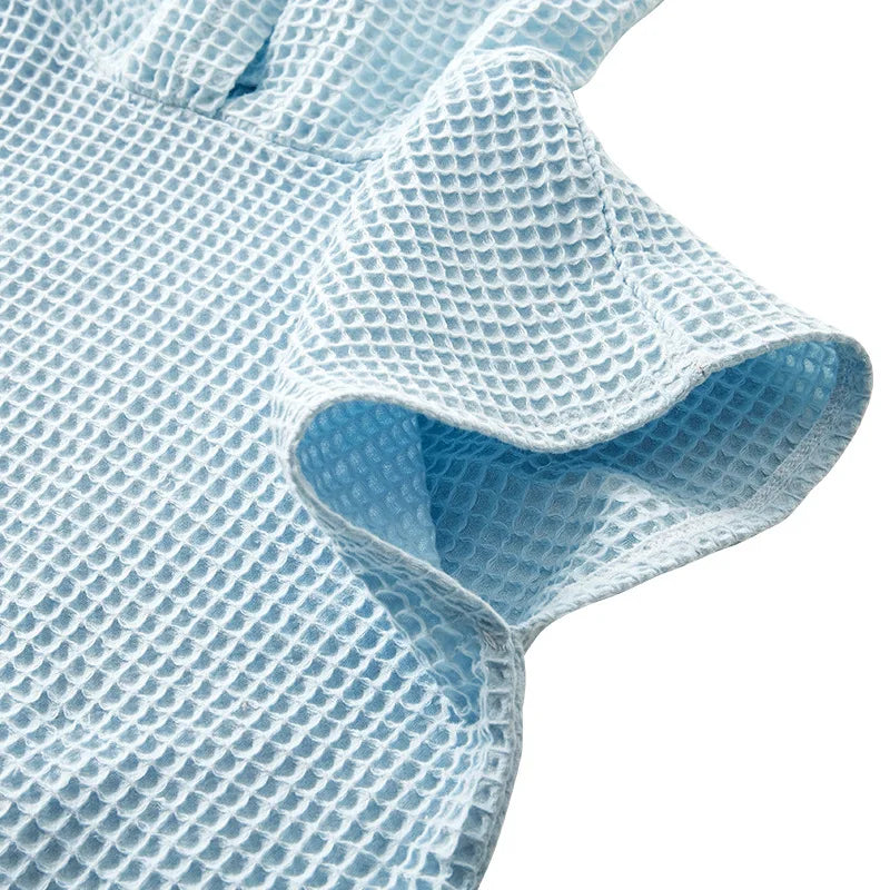 Baby Hooded Bath Towel – Cotton Waffle Cape Blanket & Bathrobe for Kids