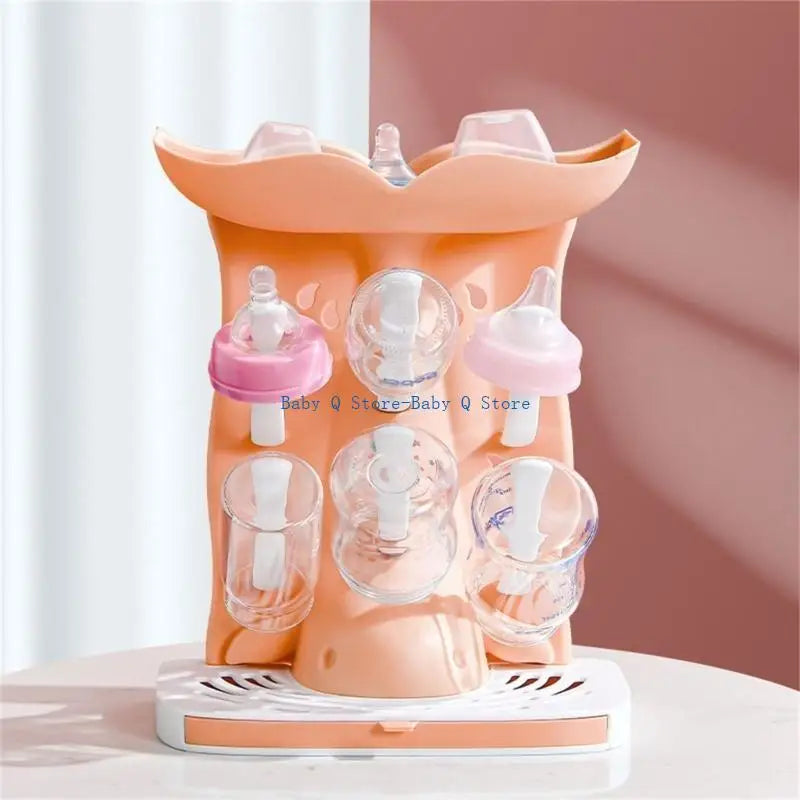 X5XE Space-Saving Baby Bottle Dryer with 6 Pegs Organizer