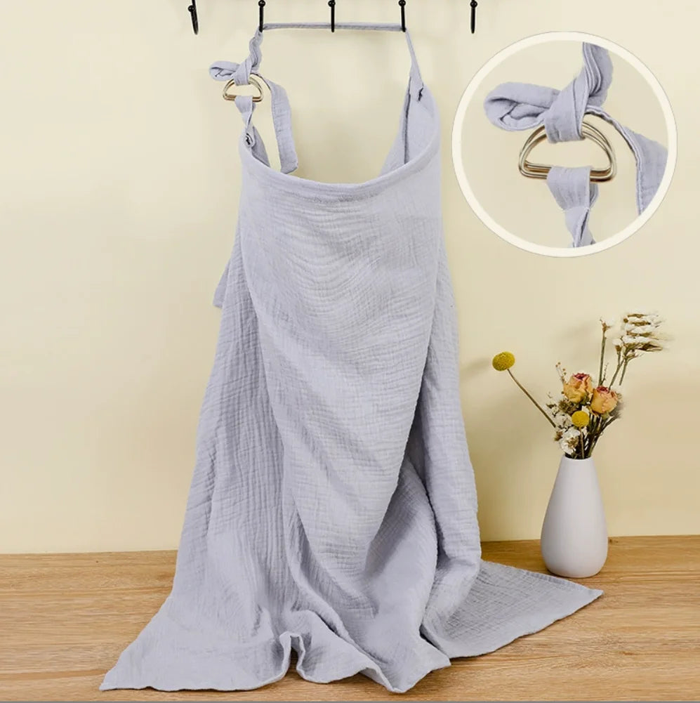 Breathable Muslin Nursing Apron – Cotton Baby Feeding Cover