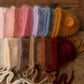 Bonnet tricoté pour nouveau-né en fil de vison duveteux avec oreilles, accessoire photo