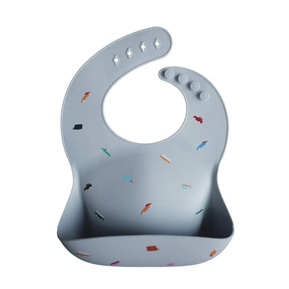 Bavoir bébé ajustable en silicone imperméable avec poche à miettes
