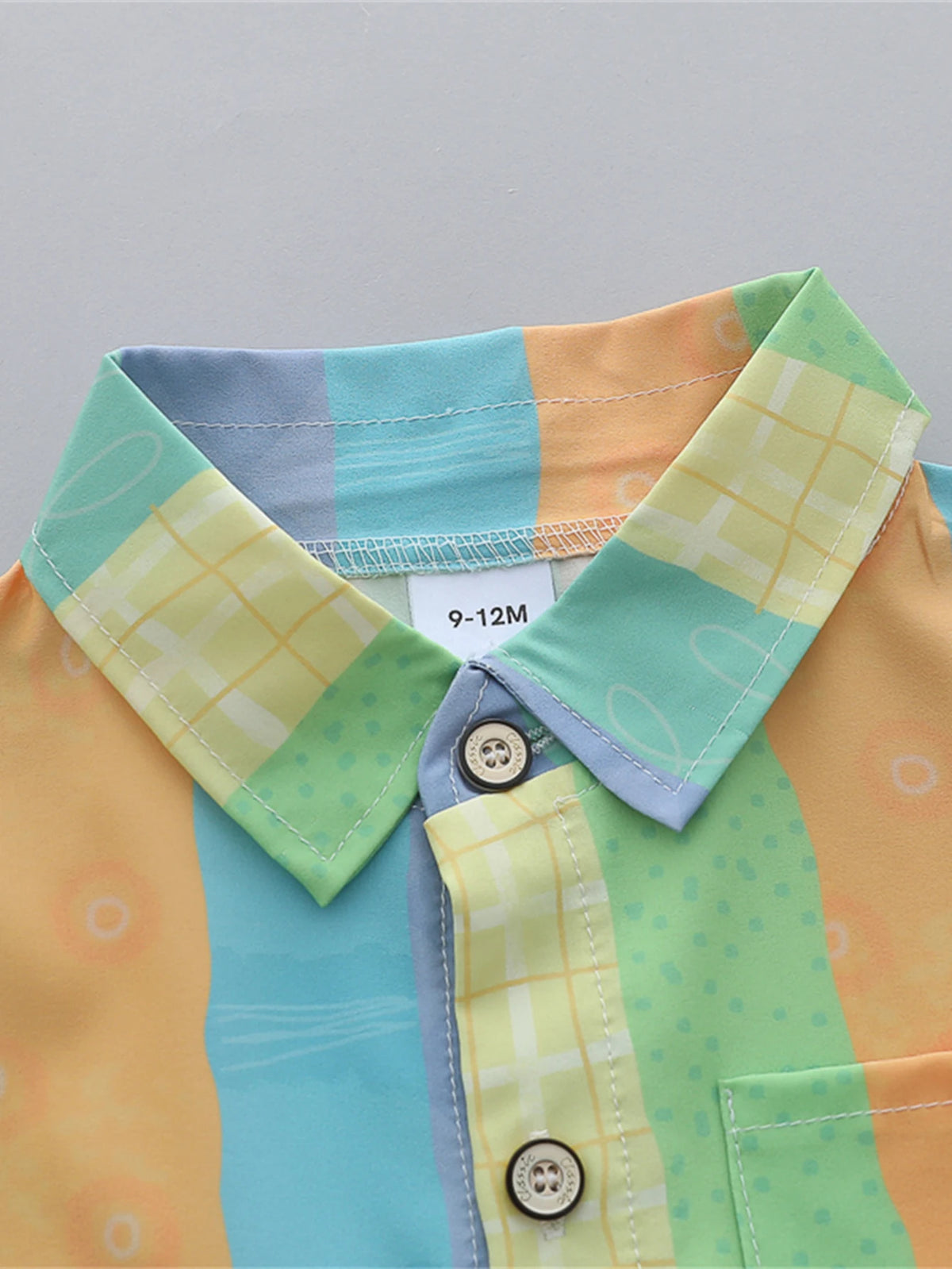 2-Piece Baby Summer Outfit – Vertical Stripe Shirt & Shorts Set