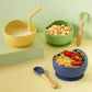 Ensemble de cuisine pour bébé – Bol en silicone avec cuillère et paille