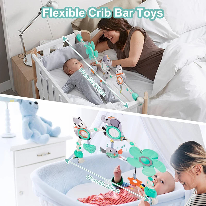 Baby Stroller & Crib Arch Toy – Musical Foldable Sensory Activity Bouncer