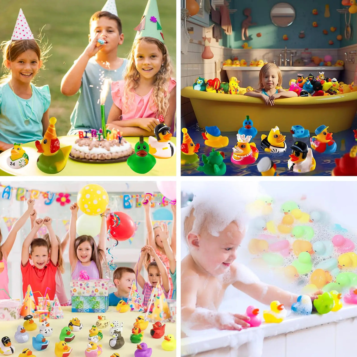Canards en caoutchouc en vrac (1 à 100 pièces) – Jouets de bain et cadeaux de fête