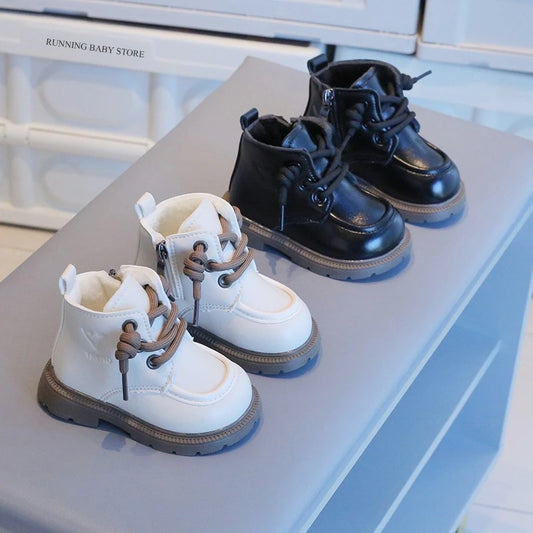 Baby Girls Winter Boots Patent Leather 0 To 3 Years Old Toddler Fur Boots Boy Botas Bebe Warm Newborn Children Snow Boots I09124