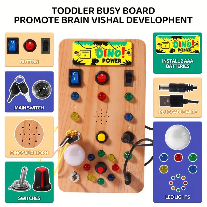 Tableau d'activités Montessori à LED – Jouet d'éveil lumineux pour enfants