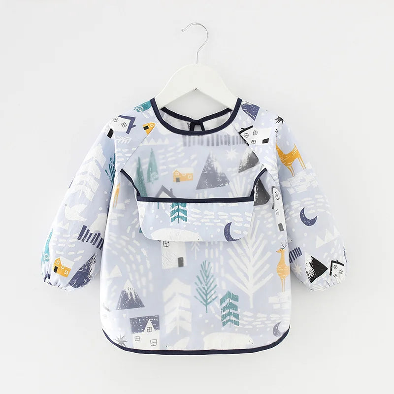 Waterproof Long-Sleeve Baby Feeding Bib (0–2Y)