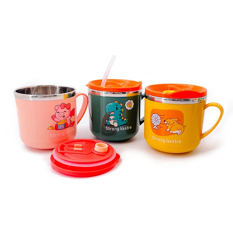 250ML Baby Stainless Steel Straw Cup – Leakproof & Anti-Hot
