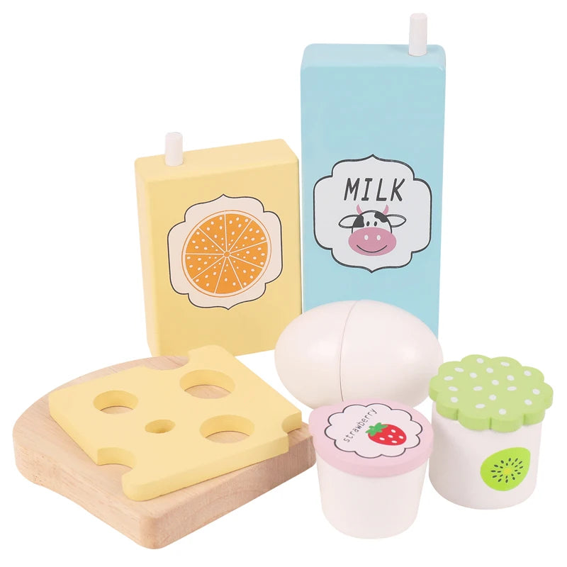 Ensemble d'aliments en bois pour jouer – Cuisinez et créez !