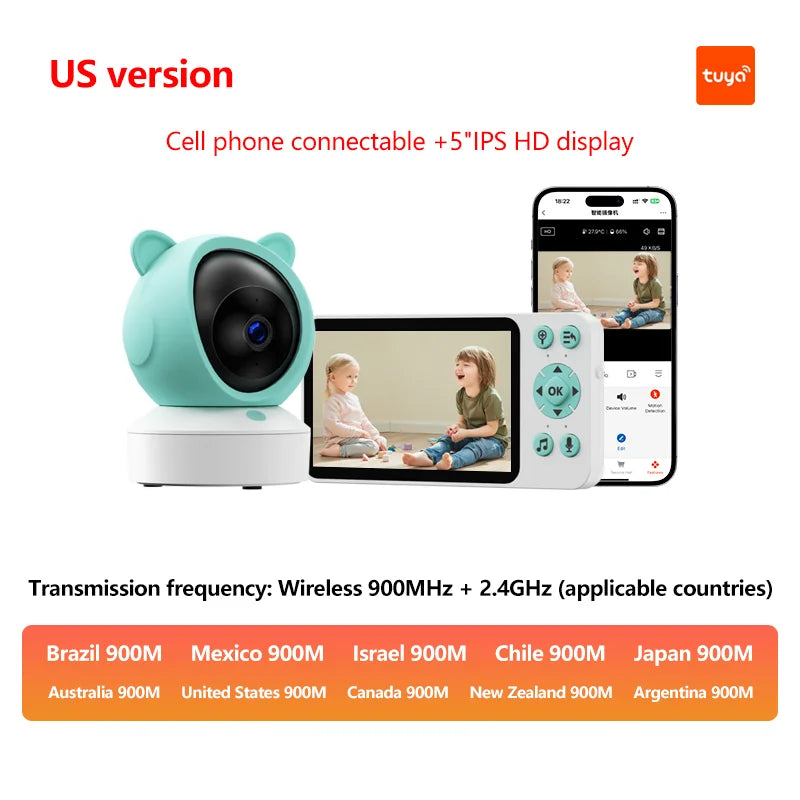DANMINI 5" 2K WiFi Baby Monitor with Remote Control