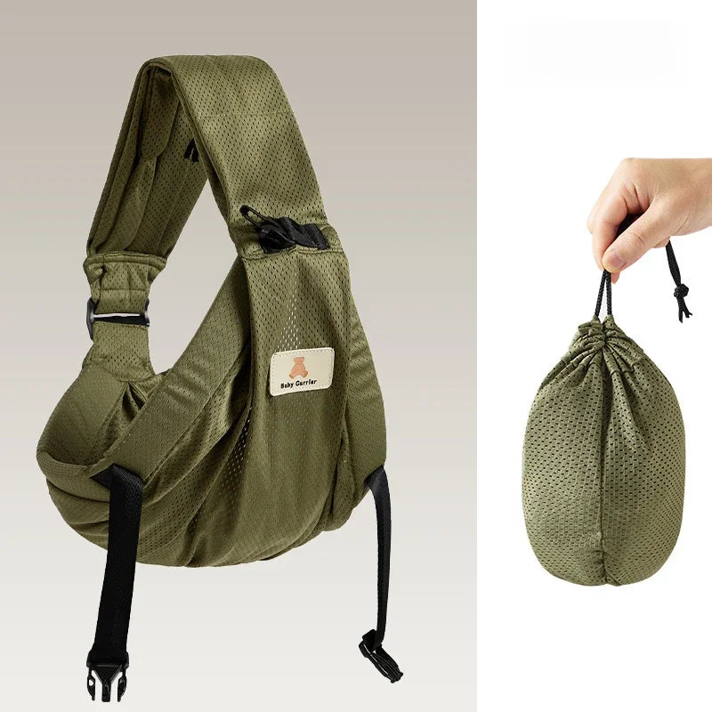 Porte-bébé portable avec assise de hanche pour nouveau-né et écharpe de portage