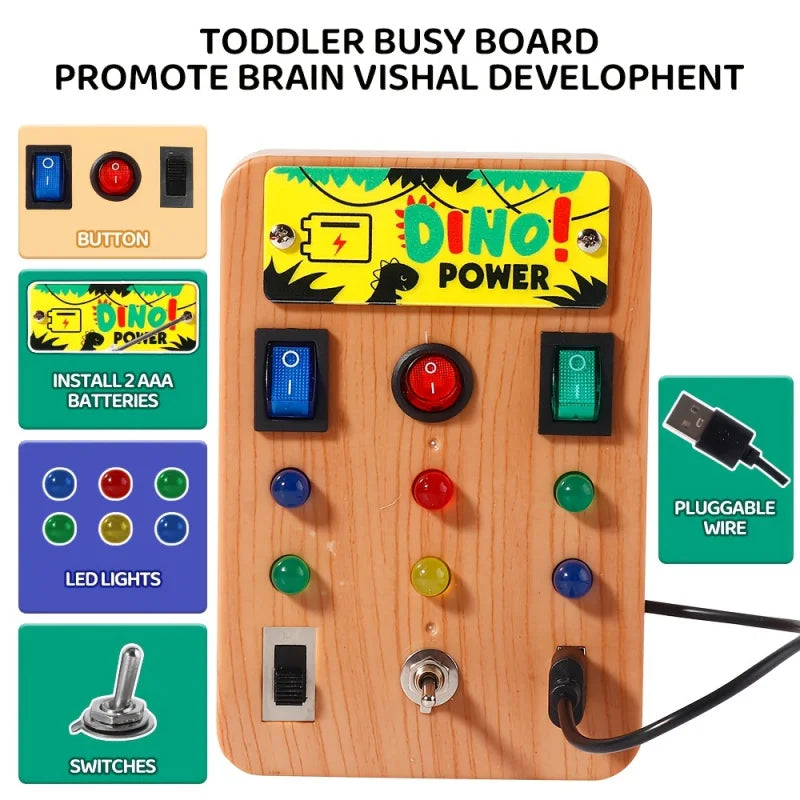 Tableau d'activités Montessori à LED – Jouet d'éveil lumineux pour enfants