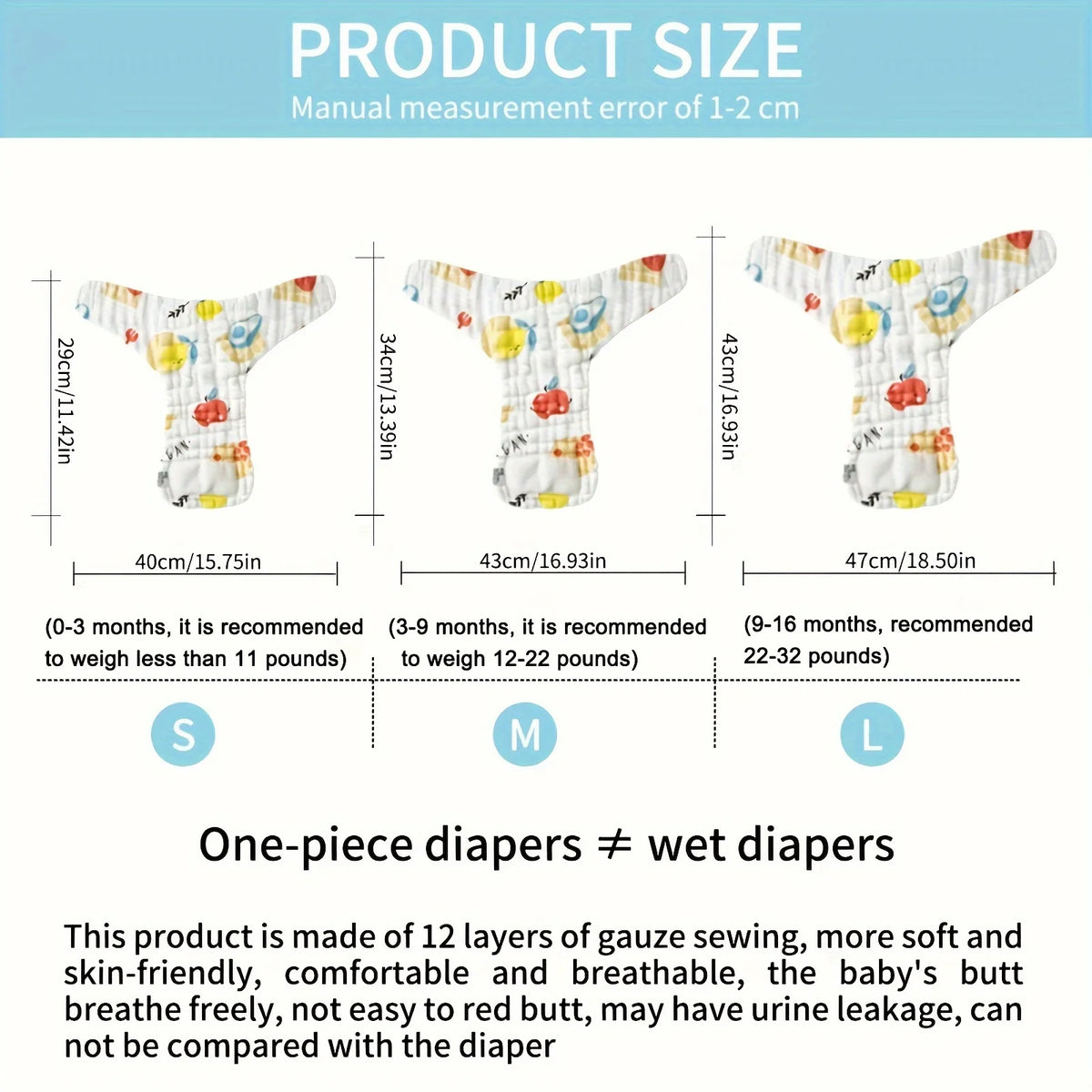 Lot de 5 couches lavables pour bébé