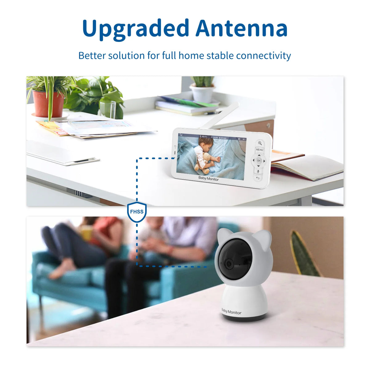 Babystar LCD Baby Monitor 5″ Split Screen Dual Camera