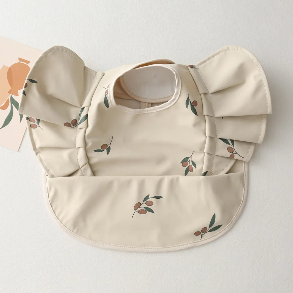 Nordic Style Baby Bib – Waterproof Short Sleeve with Pocket