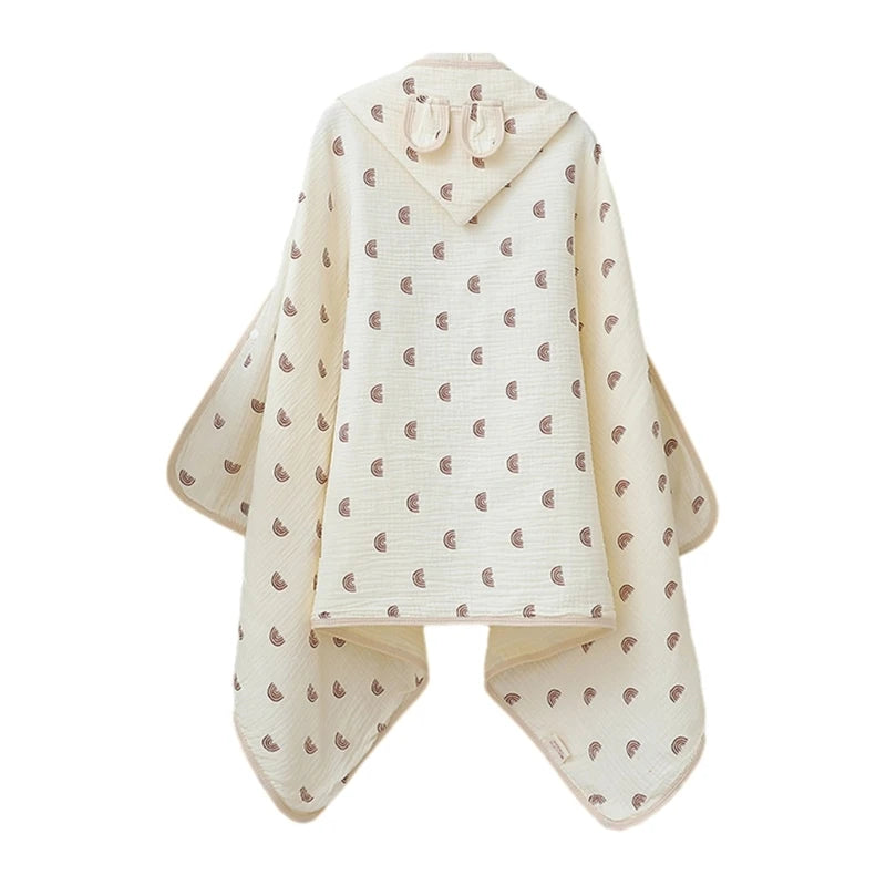 Serviette de bain bébé à capuche en coton doux – Peignoir poncho oreilles de lapin