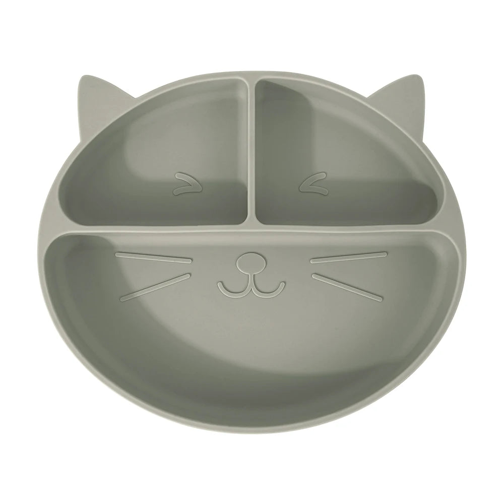 Ensemble repas pour tout-petits – Assiette et bol antidérapants en silicone à motifs.