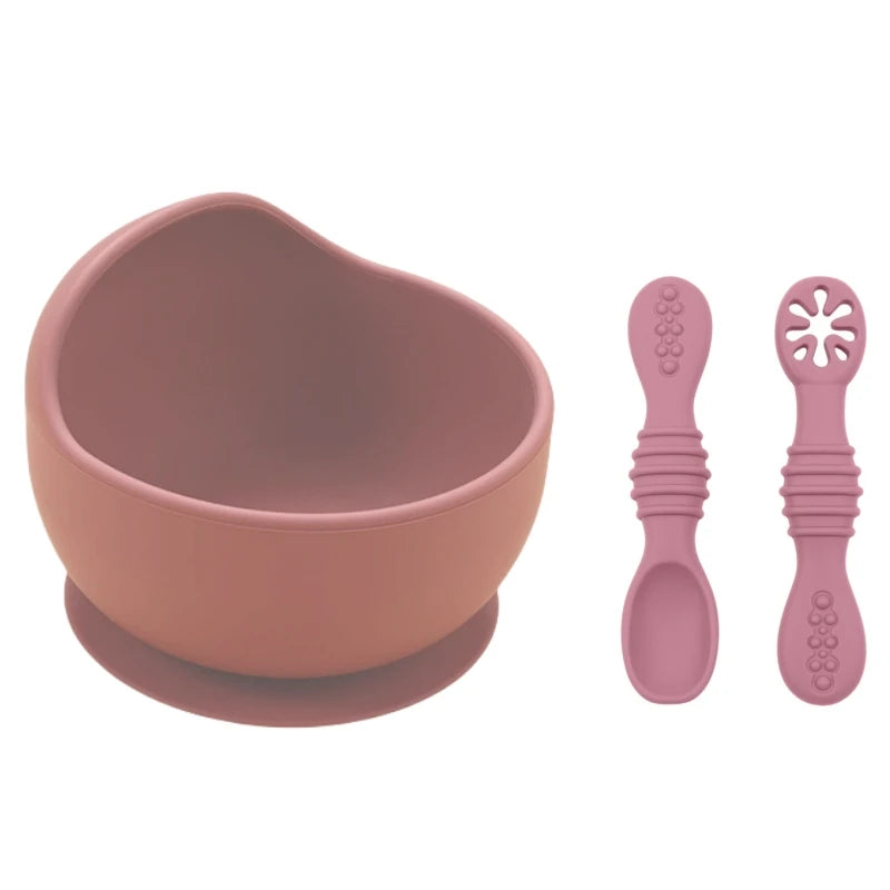 Toddler Self-Feeding Set – Silicone Bowls with Utensils