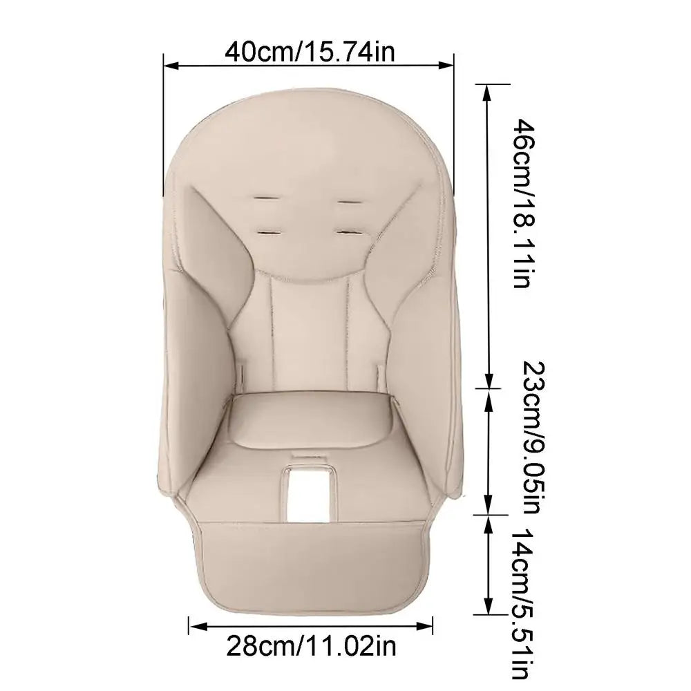 Baby Highchair Cover – Non-Slip PU Leather Cushion Pad