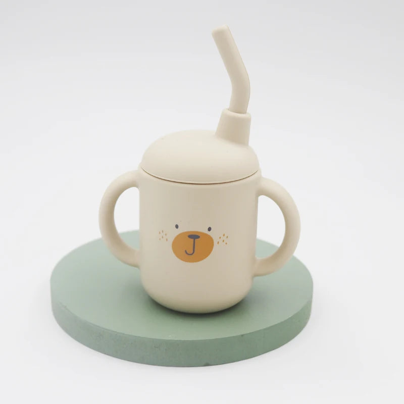 120ml Cartoon Baby Silicone Sippy Cup – BPA-Free, Leakproof Trainer Cup