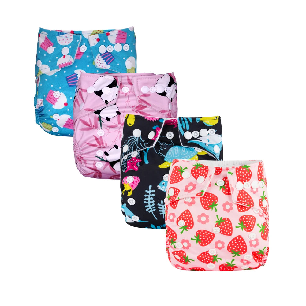 Couches lavables Babyland – Lot de 4, imperméables et écologiques pour peaux sensibles
