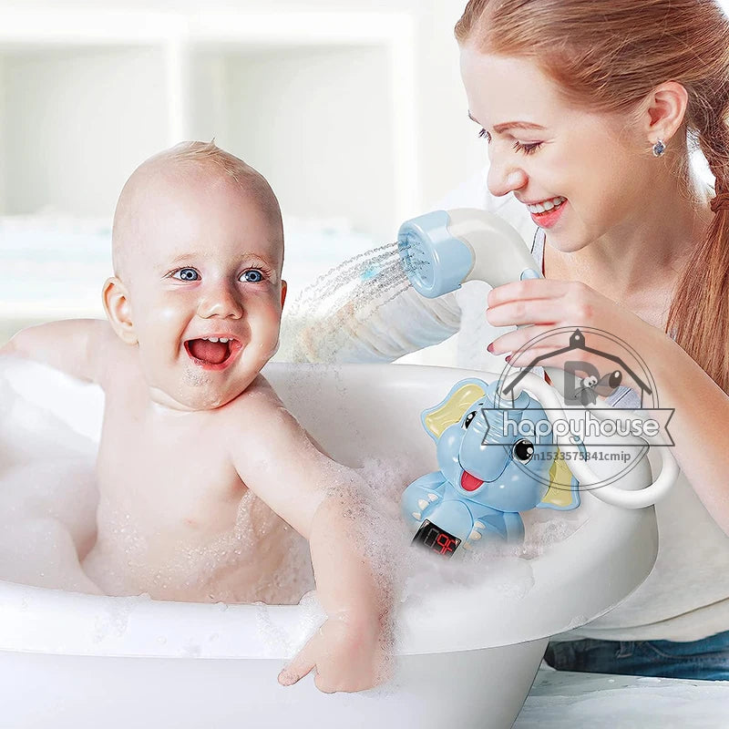 Éléphant électrique pour le bain – Jet d'eau et thermomètre amusants pour les tout-petits