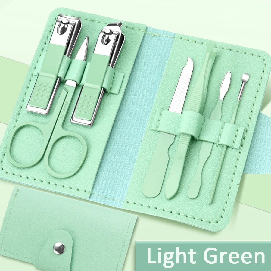 Kit de coupe-ongles portable en acier inoxydable 7 pièces – Outils de manucure