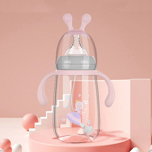 Cartoon Baby Feeding Bottle – 180ml/300ml, Safe & Durable