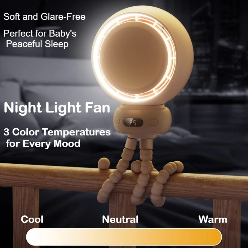 Ventilateur pour poussette sans pales avec LED – Silencieux et rechargeable (3600 mAh)