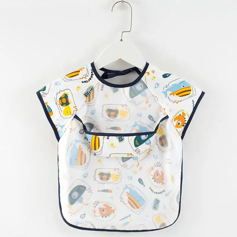 Bavoir-salopette imperméable à manches longues pour bébé